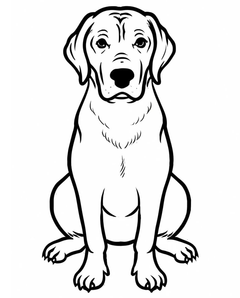 Coloriage gratuit Labrador #220749 de la collection Animaux à imprimer