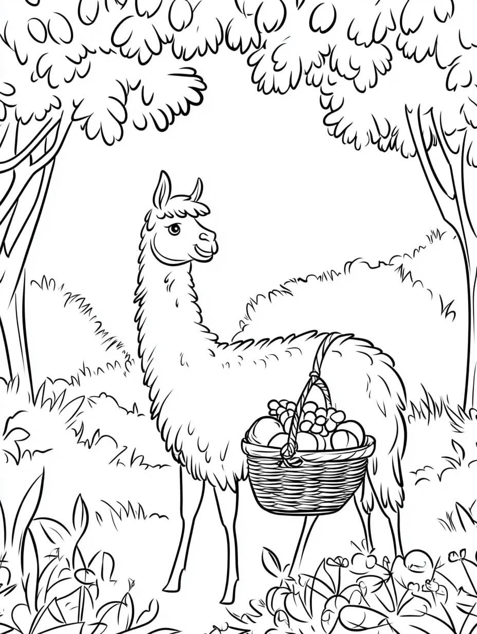 Dessin à colorier: Lama (Animaux) #217819 - Coloriages à Imprimer Gratuits