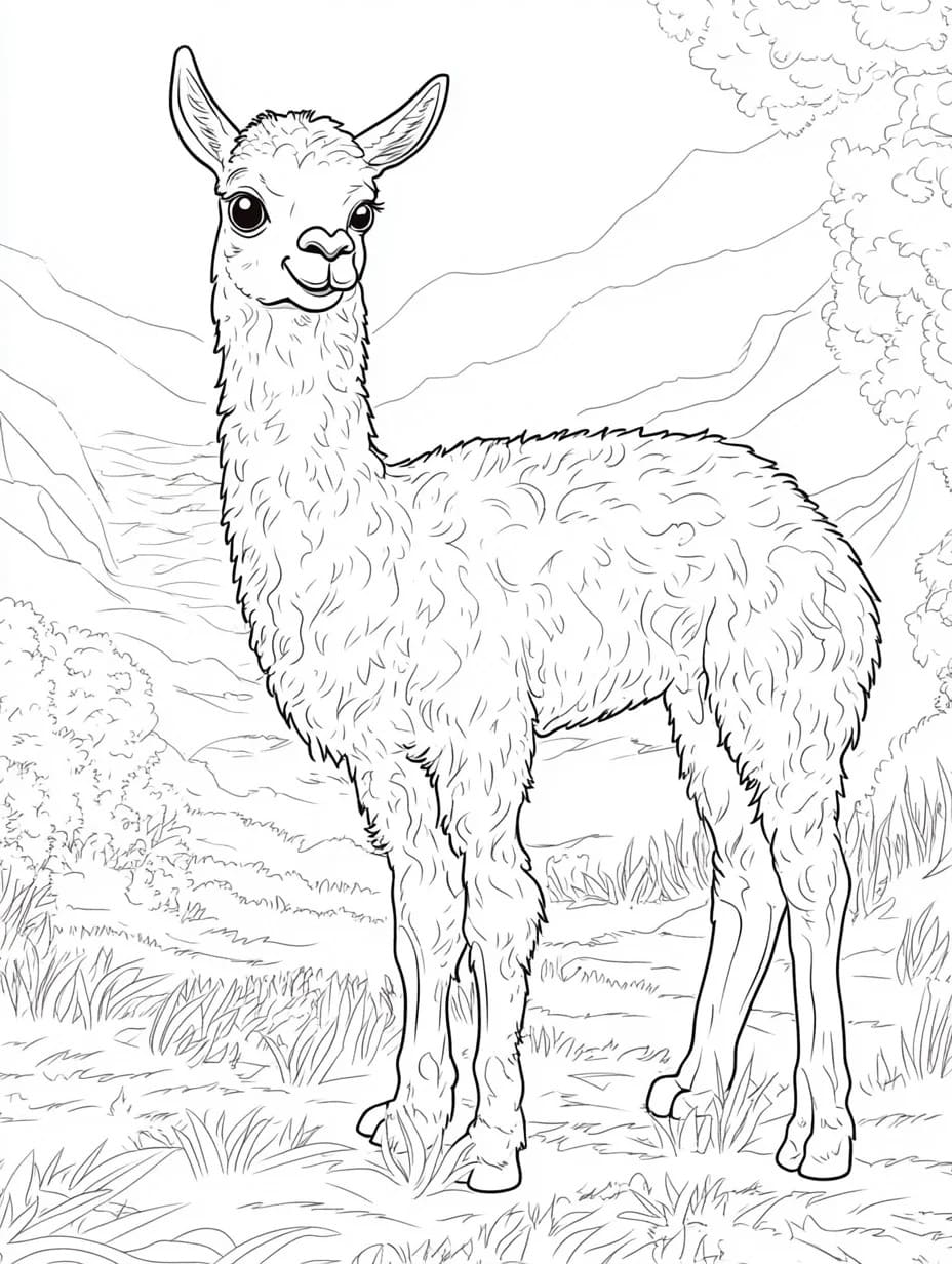 Dessin à colorier: Lama (Animaux) #217824 - Coloriages à Imprimer Gratuits