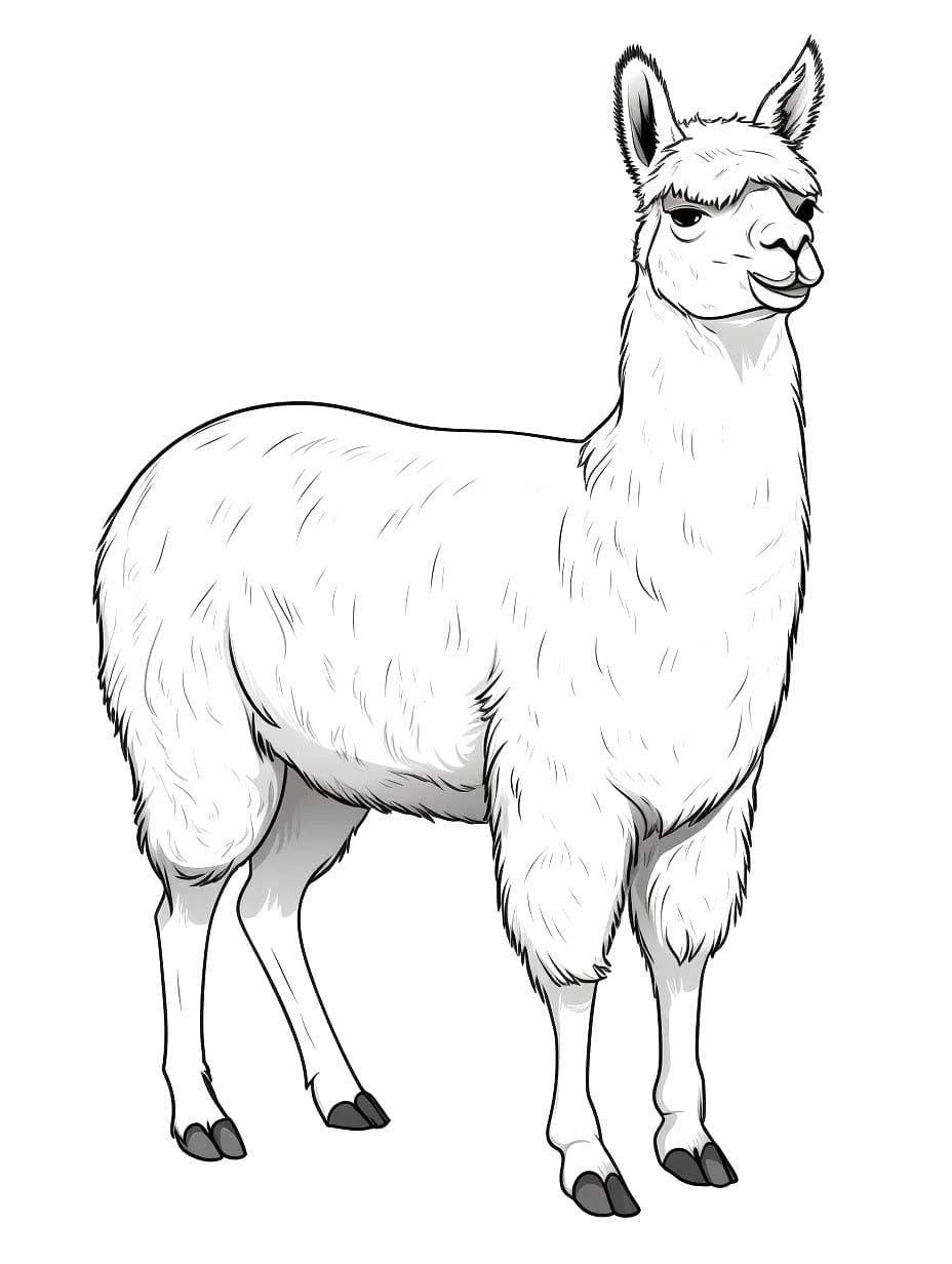 Dessin à colorier: Lama (Animaux) #217829 - Coloriages à Imprimer Gratuits