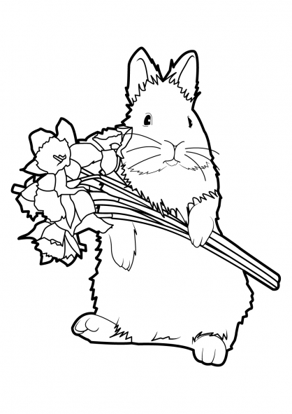 Dessin à colorier: Lapin (Animaux) #9575 - Coloriages à Imprimer Gratuits