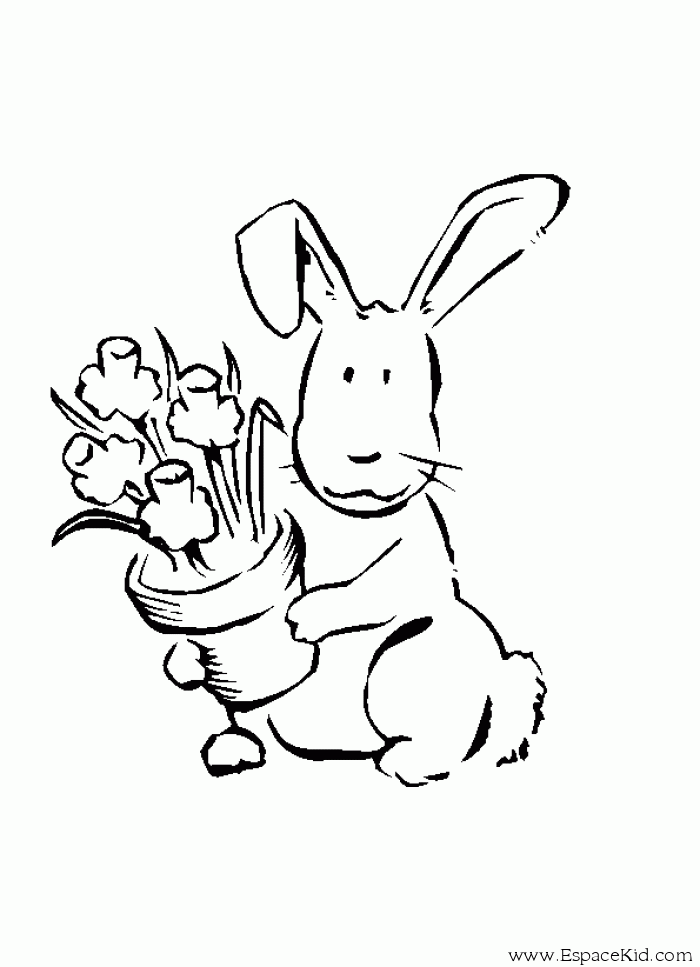 Dessin à colorier: Lapin (Animaux) #9652 - Coloriages à Imprimer Gratuits