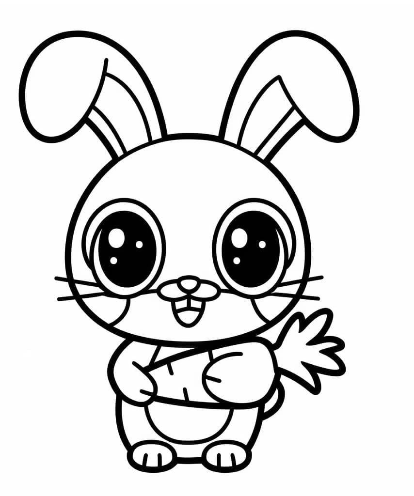 Dessin à colorier: Lapin Kawaii (Animaux) #219194 - Coloriages à Imprimer Gratuits