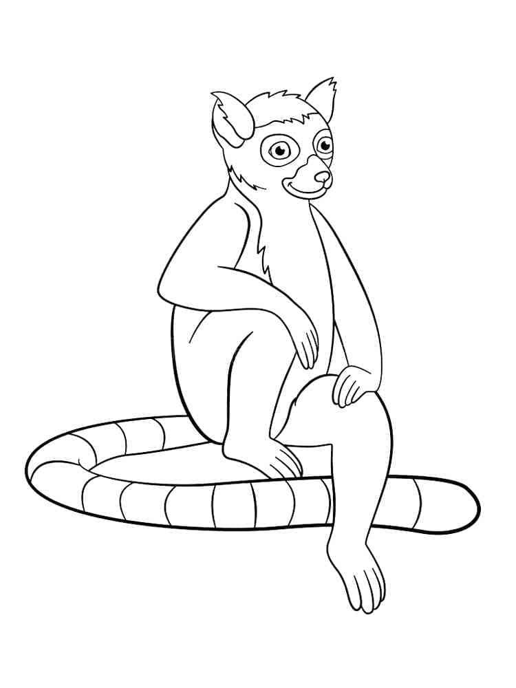 Coloriage gratuit pour enfants et adultes Lémurien #219691, collection Animaux