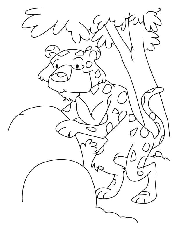 Coloriage imprimable Léopard #189156 de la collection Animaux à colorier aux crayons