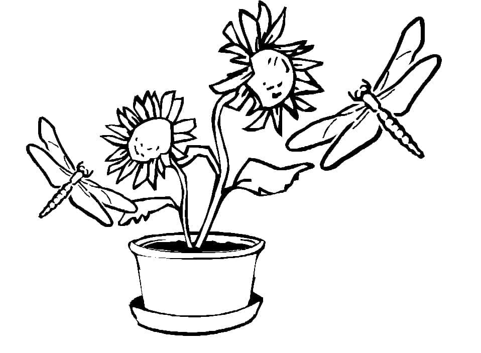 Coloriage gratuit Libellule #196573 de la collection Animaux à imprimer