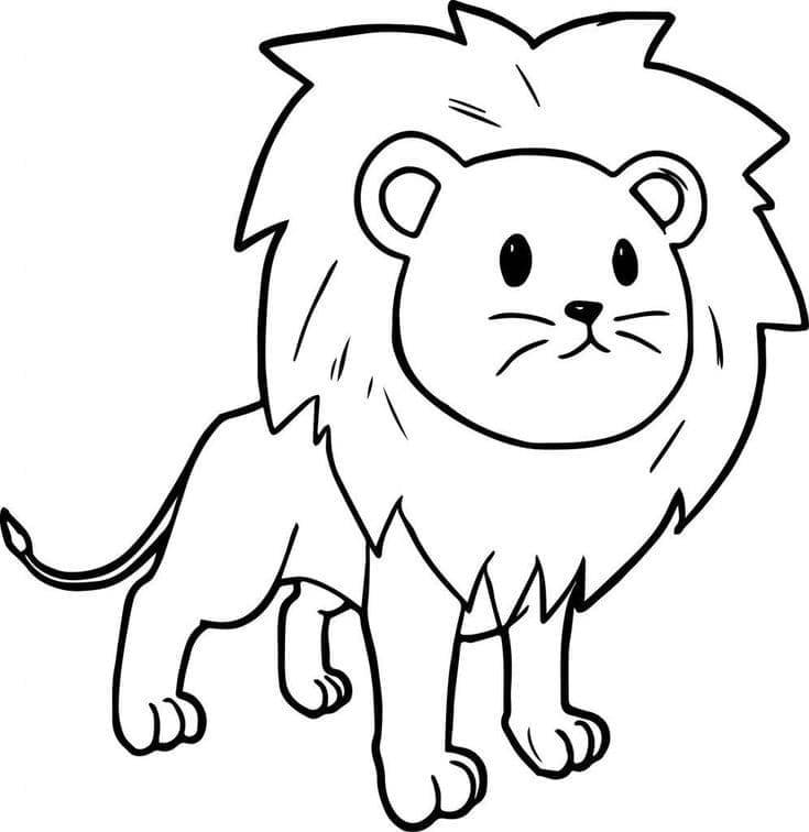 Joli coloriage Lion #174876 de la collection Animaux, prêt à imprimer pour petits et grands