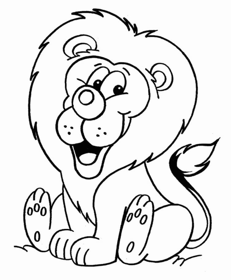 Joli coloriage Lion #174897 de la collection Animaux, prêt à imprimer pour petits et grands