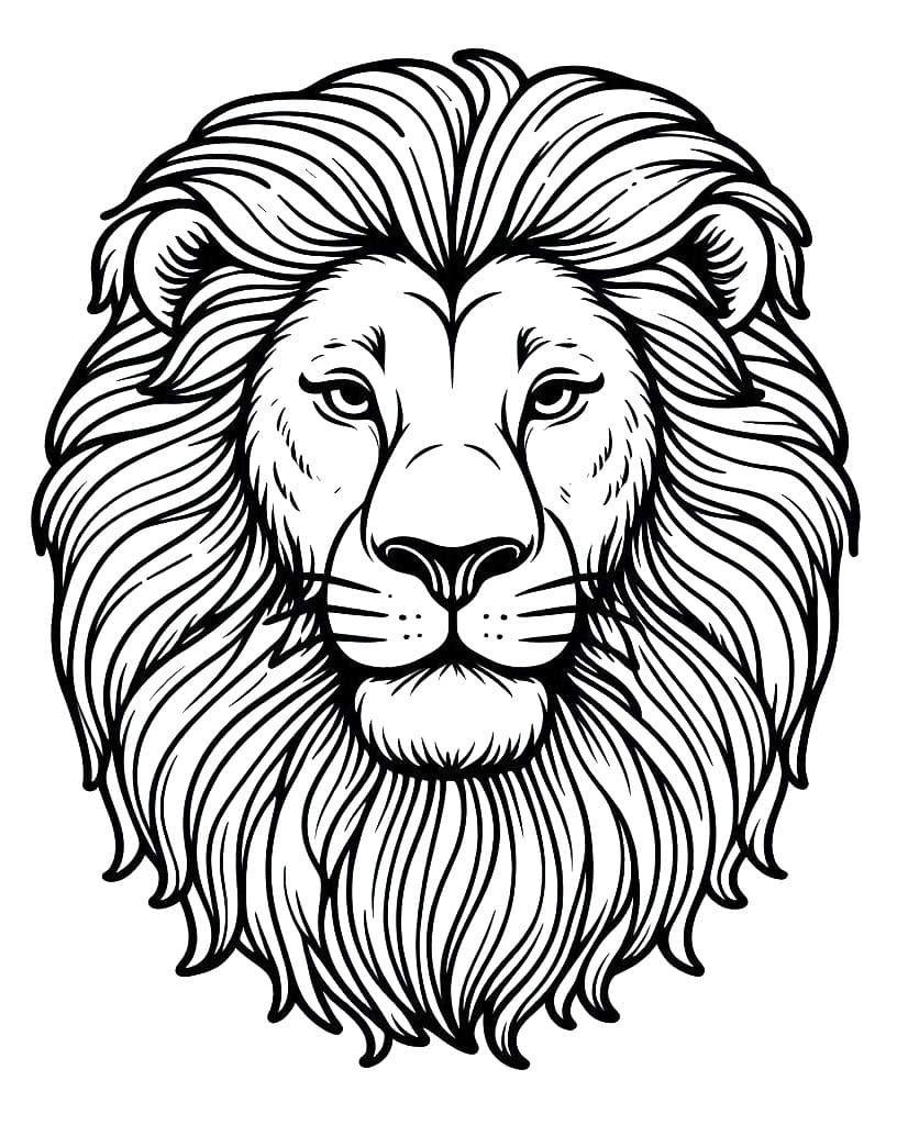 Dessin à colorier Lion #218690 issu de la collection Animaux, prêt à imprimer
