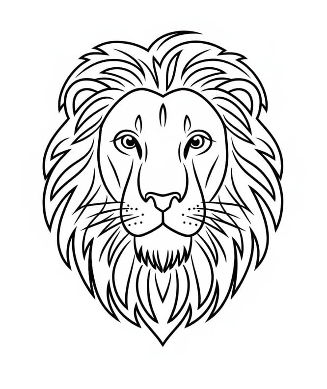 Joli coloriage Lion #218710 de la collection Animaux, prêt à imprimer pour petits et grands