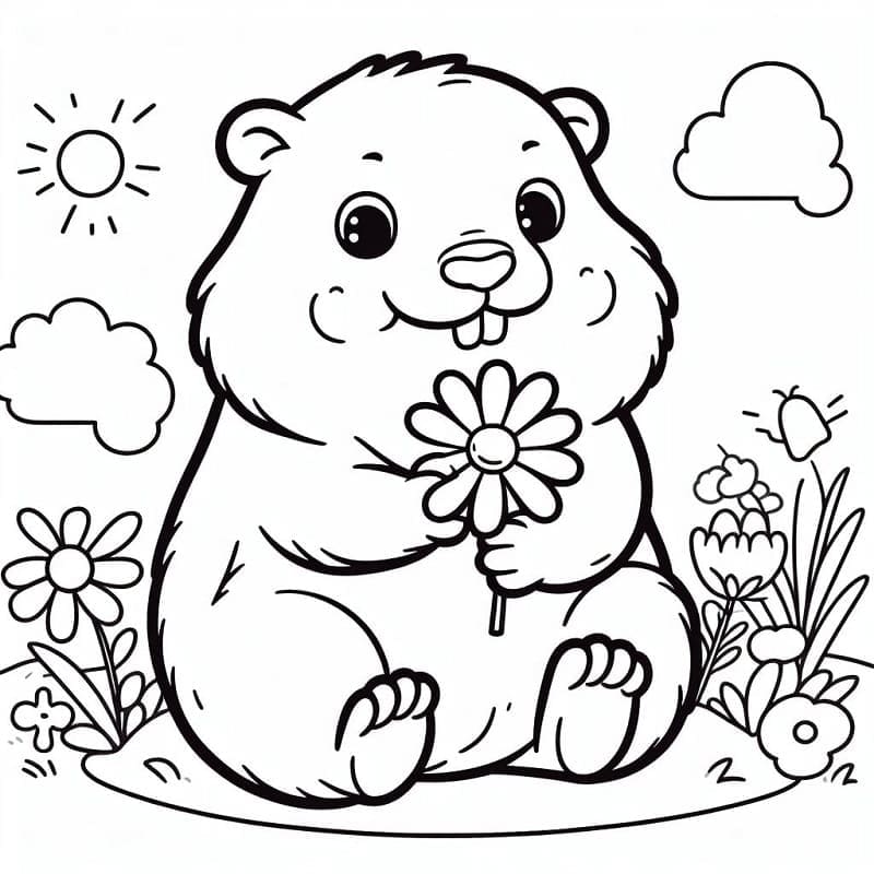 Page de coloriage Marmotte #212725, collection Animaux, à imprimer et colorier
