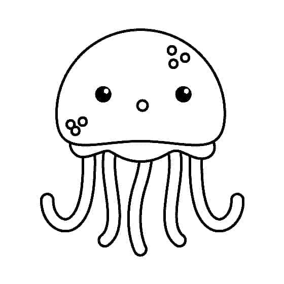 Coloriage gratuit Méduse #208813 de la collection Animaux à imprimer