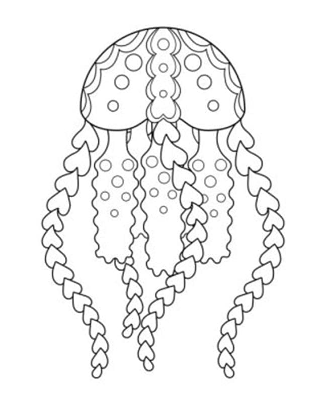 Coloriage gratuit Méduse #208818 de la collection Animaux à imprimer
