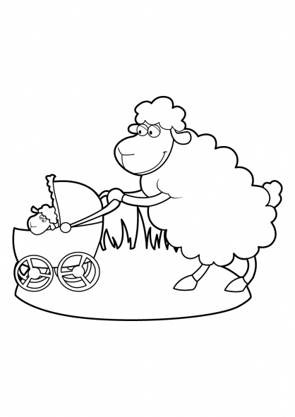 Dessin à colorier: Mouton (Animaux) #11489 - Coloriages à Imprimer Gratuits