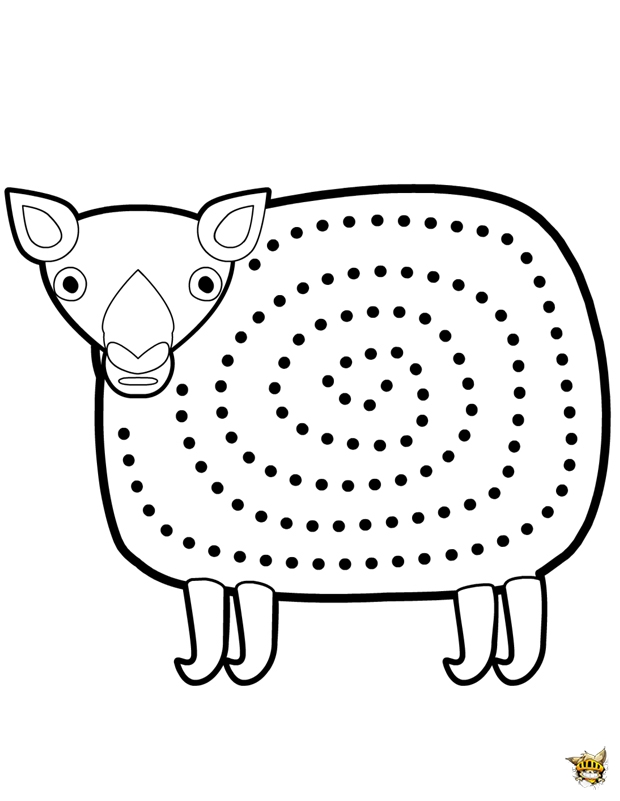 Dessin à colorier: Mouton (Animaux) #11542 - Coloriages à Imprimer Gratuits