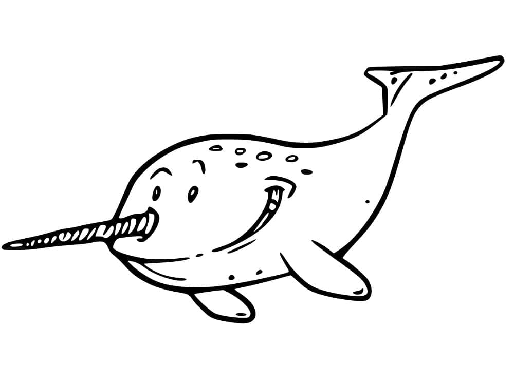 Coloriage gratuit Narval #186645 de la collection Animaux à imprimer