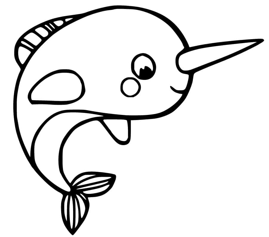 Coloriage gratuit Narval #186667 de la collection Animaux à imprimer