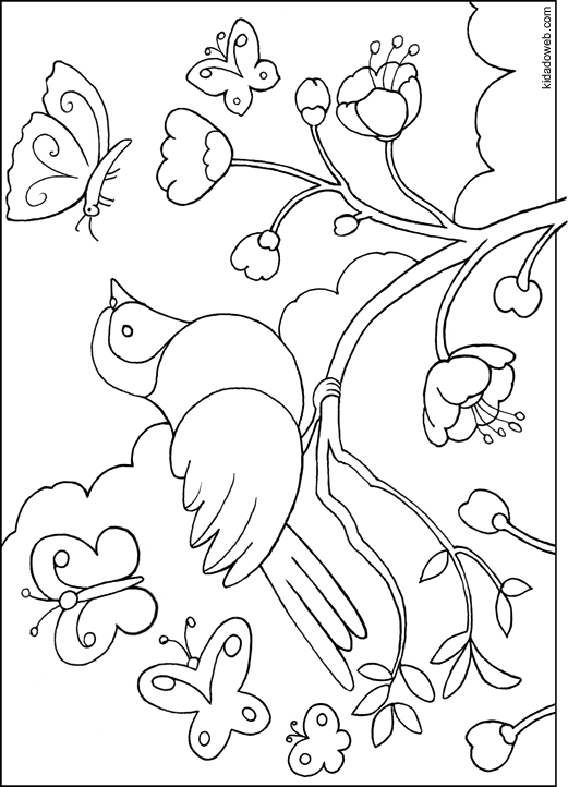 Dessin à colorier: Oiseaux (Animaux) #11944 - Coloriages à Imprimer Gratuits