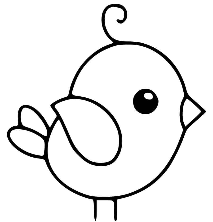 Illustration au trait Oiseaux #175014 de la collection Animaux à colorier gratuitement