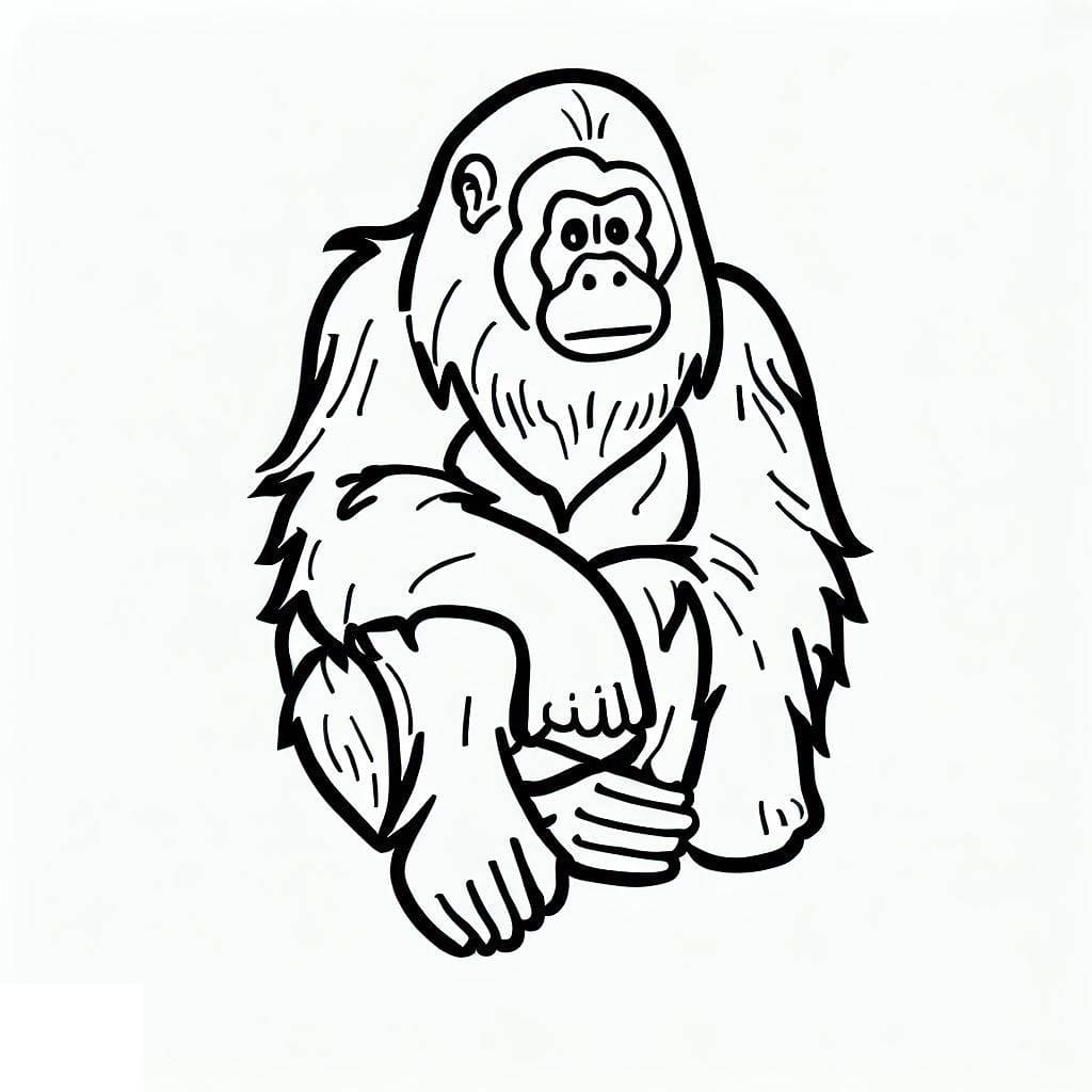 Dessin à colorier Orang Outan #191573 issu de la collection Animaux, prêt à imprimer