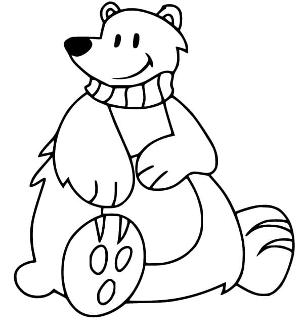 Dessin à colorier Ours Polaire #201233 issu de la collection Animaux, prêt à imprimer