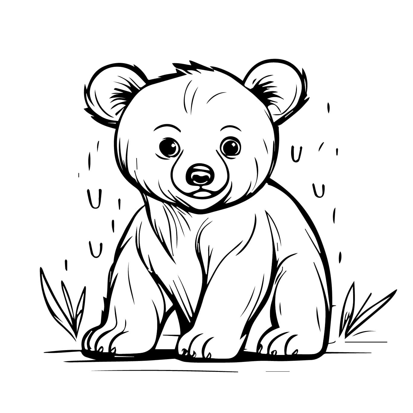 Coloriage gratuit Ourson #214451 de la collection Animaux à imprimer