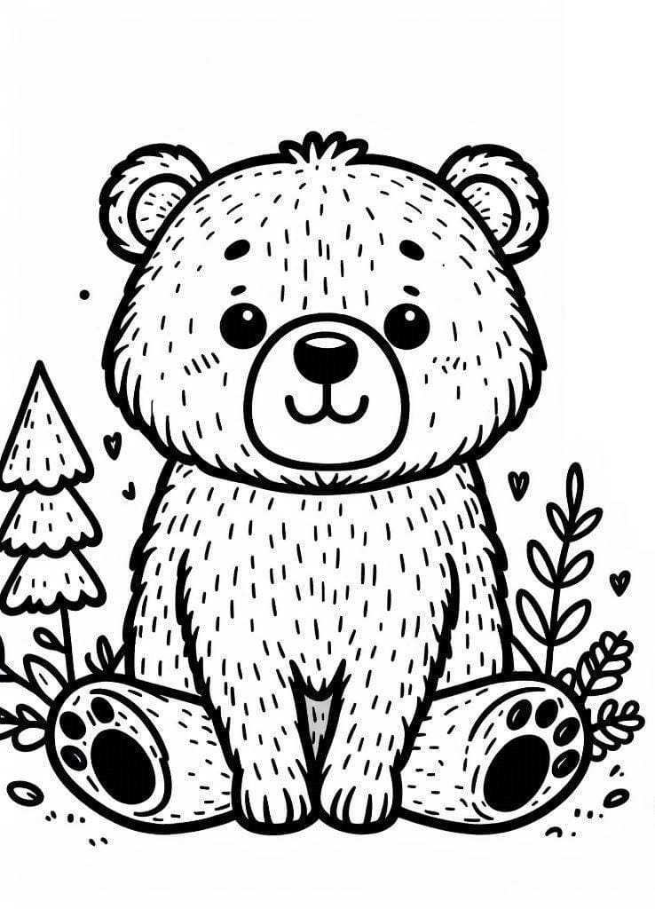Coloriage gratuit Ourson #214458 de la collection Animaux à imprimer