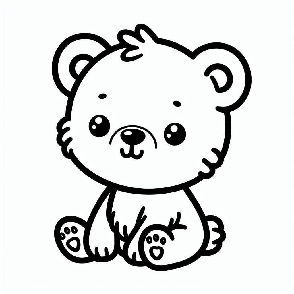 Coloriage gratuit Ourson #214477 de la collection Animaux à imprimer