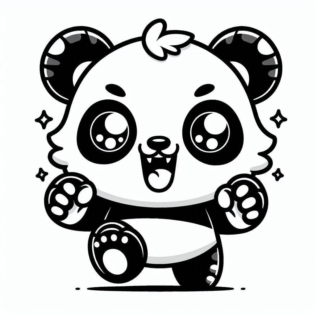 Coloriage gratuit pour enfants et adultes Panda #216914, collection Animaux