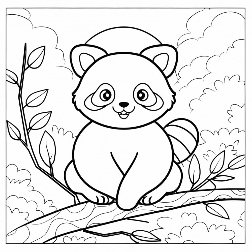 Coloriage gratuit Panda Roux #212040 de la collection Animaux à imprimer