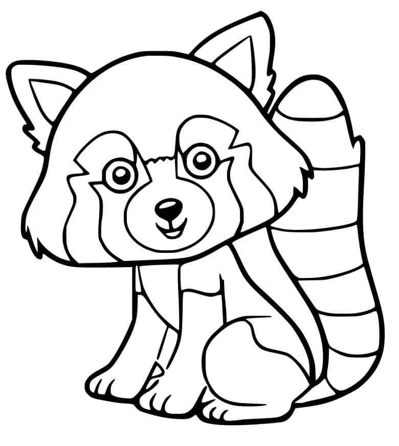 Coloriage gratuit Panda Roux #212043 de la collection Animaux à imprimer