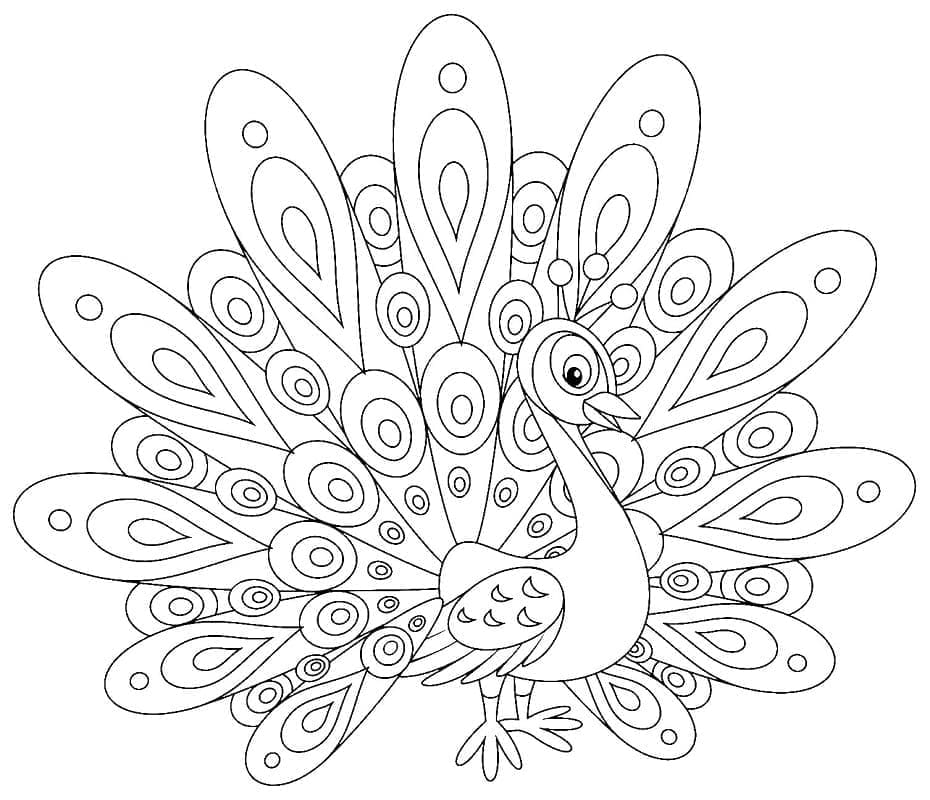 Coloriage gratuit Paon #197579 de la collection Animaux à imprimer