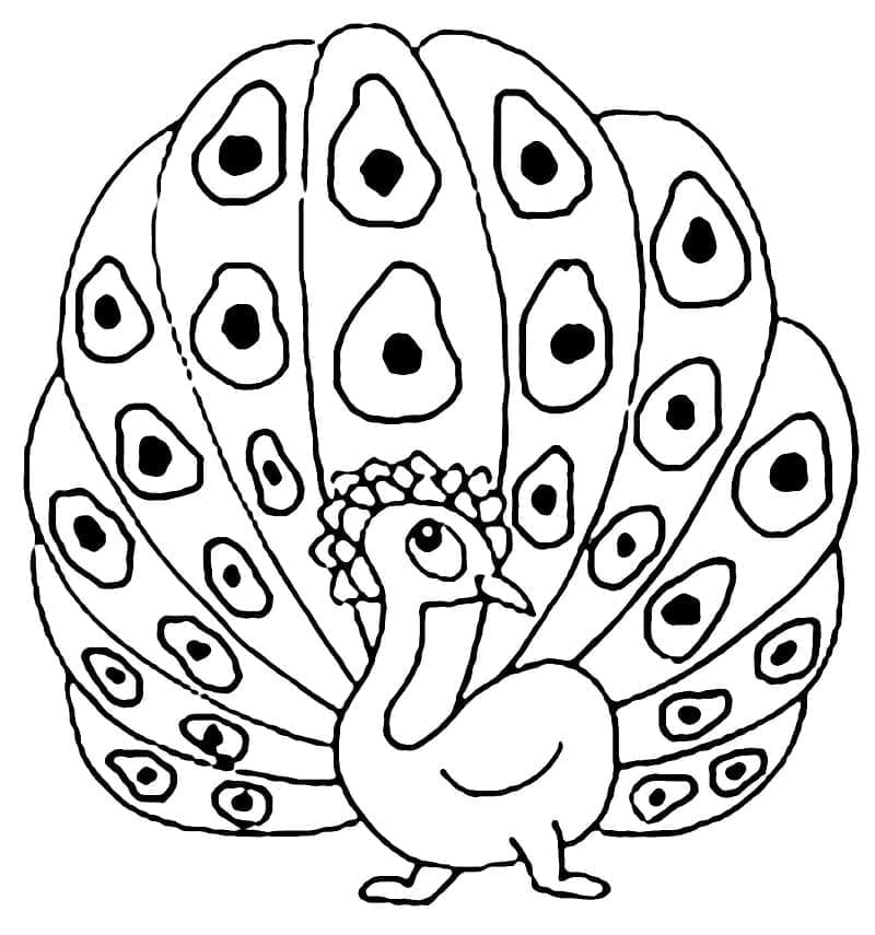 Coloriage gratuit Paon #197588 de la collection Animaux à imprimer