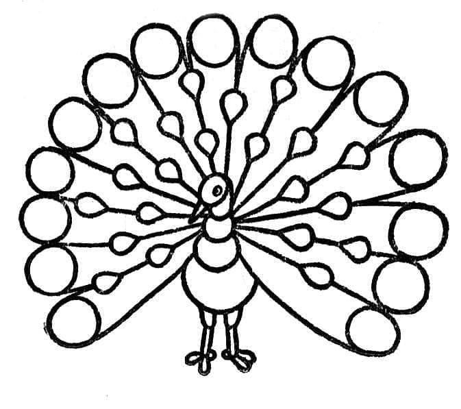 Joli coloriage Paon #197605 de la collection Animaux, prêt à imprimer pour petits et grands