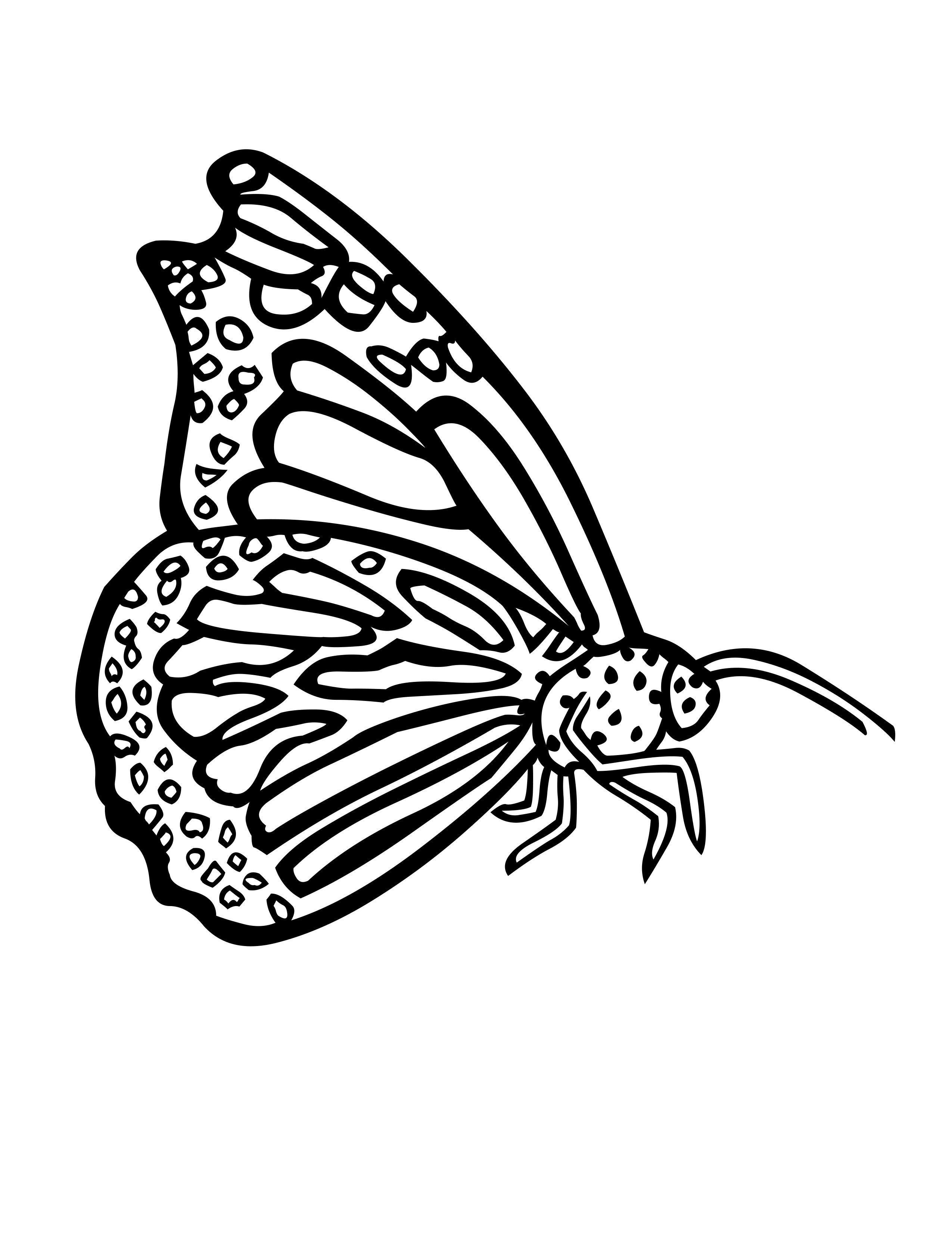 Dessin à colorier: Papillon (Animaux) #15852 - Coloriages à Imprimer Gratuits