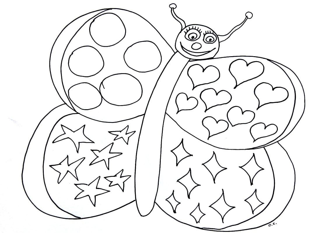 Coloriage gratuit Papillon #175103 de la collection Animaux à imprimer