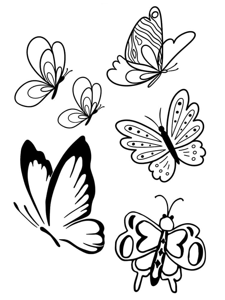 Coloriage gratuit Papillon #215720 de la collection Animaux à imprimer
