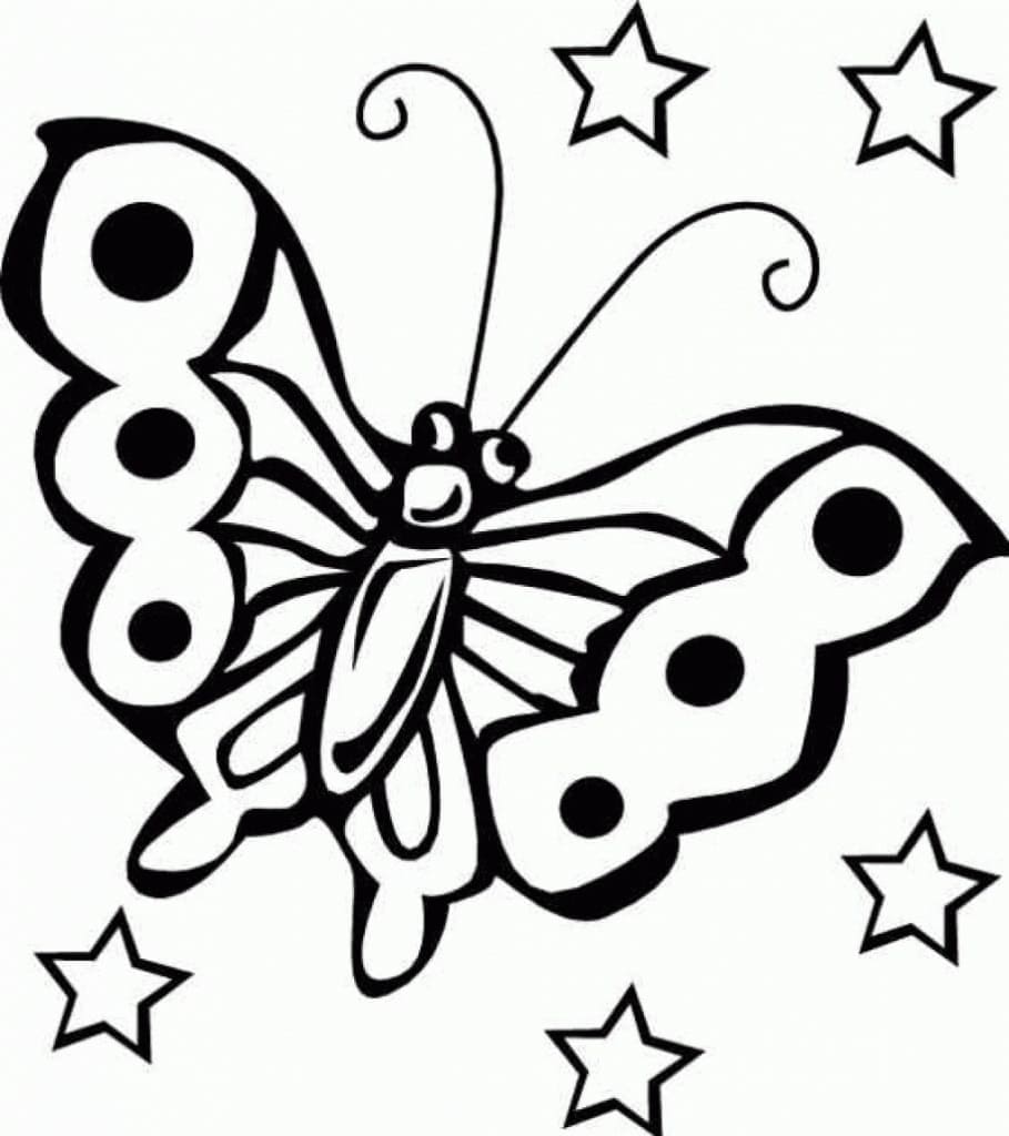 Coloriage gratuit Papillon #215724 de la collection Animaux à imprimer