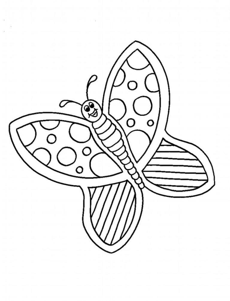 Dessin à colorier Papillon #215725 issu de la collection Animaux, prêt à imprimer
