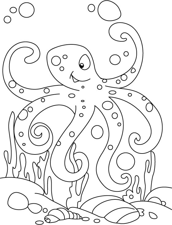 Dessin à colorier: Pieuvre (Animaux) #18946 - Coloriages à Imprimer Gratuits