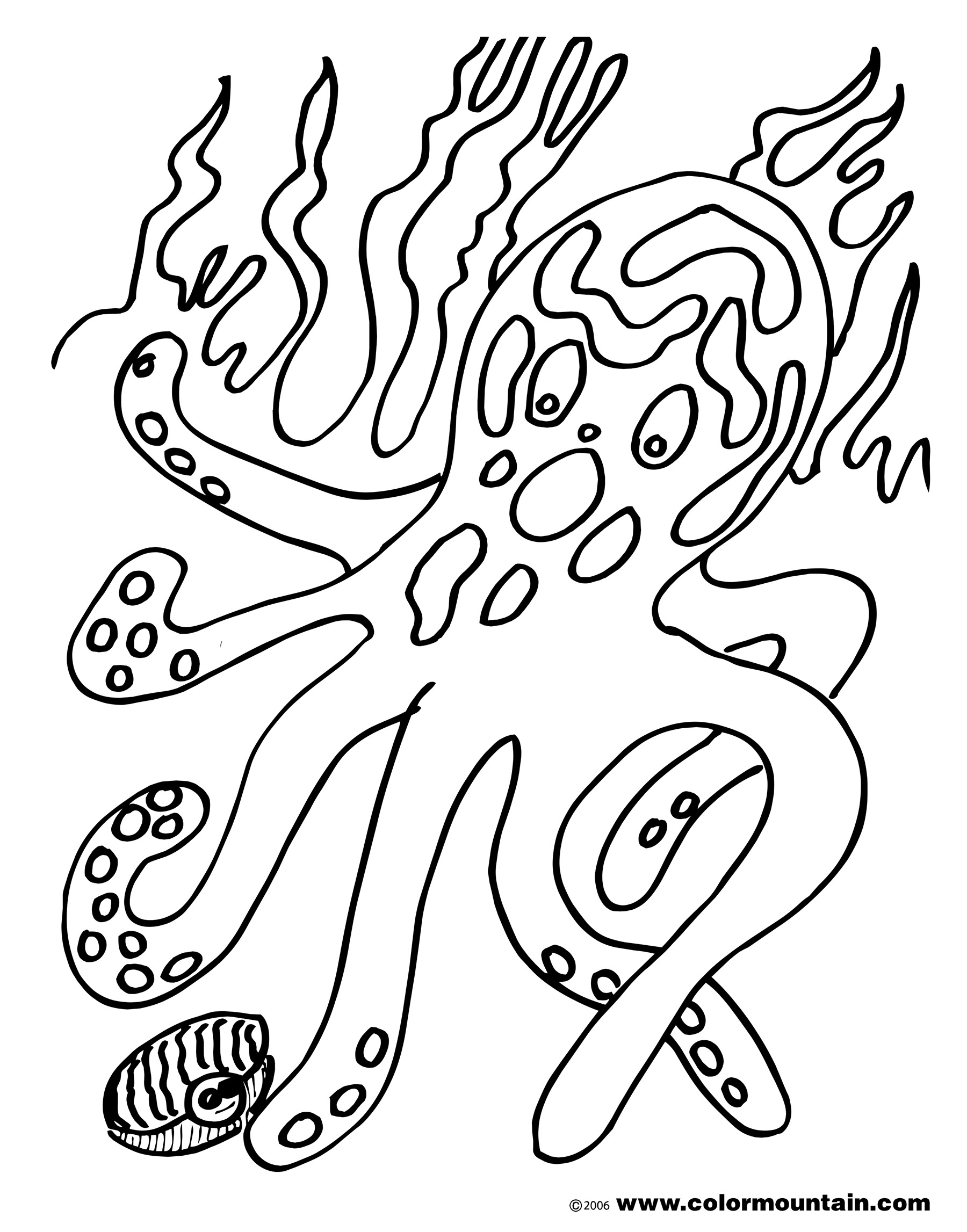 Dessin à colorier: Pieuvre (Animaux) #18972 - Coloriages à Imprimer Gratuits