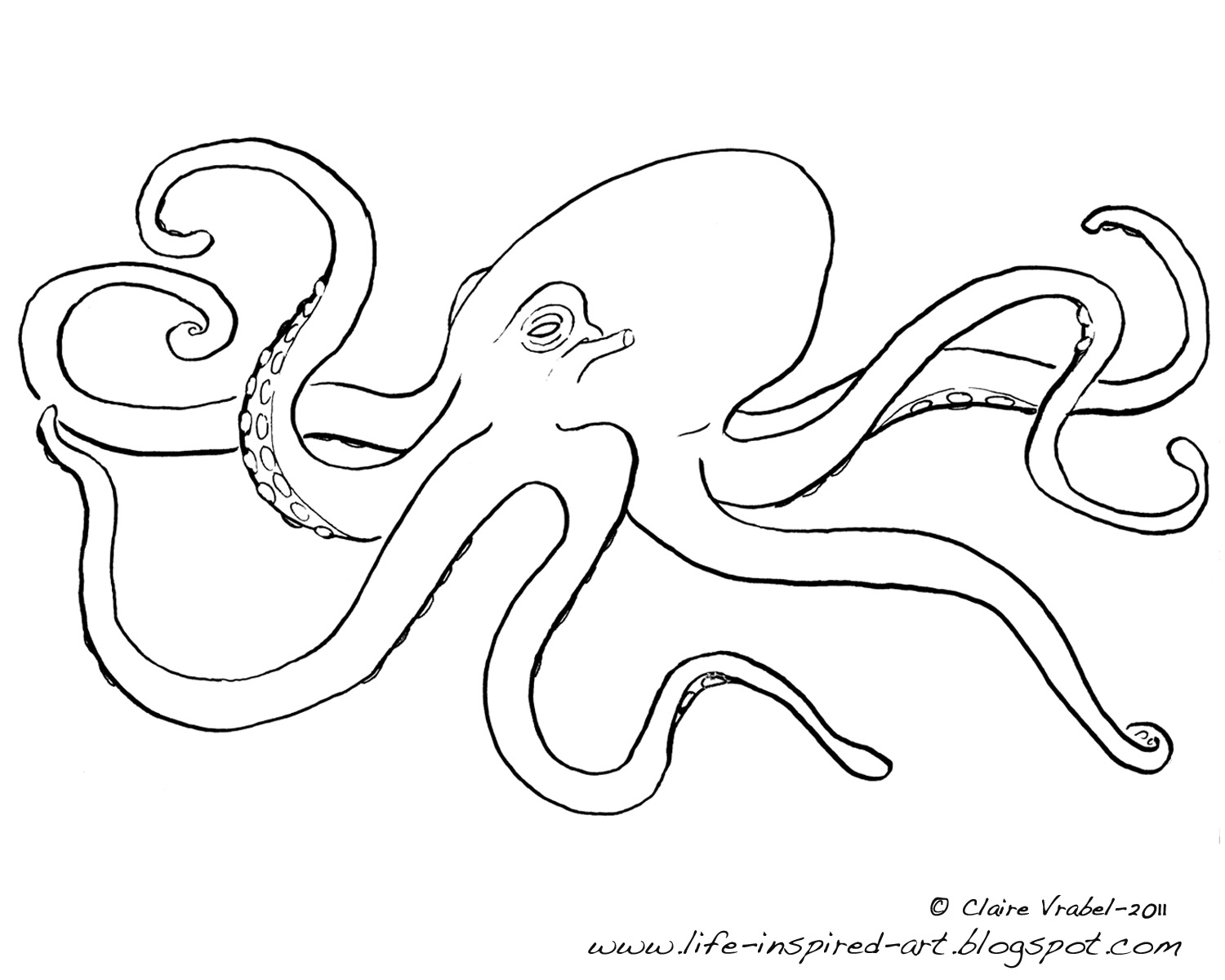 Dessin à colorier: Pieuvre (Animaux) #18979 - Coloriages à Imprimer Gratuits