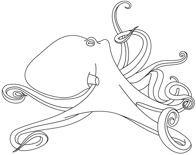 Dessin à colorier: Pieuvre (Animaux) #19075 - Coloriages à Imprimer Gratuits