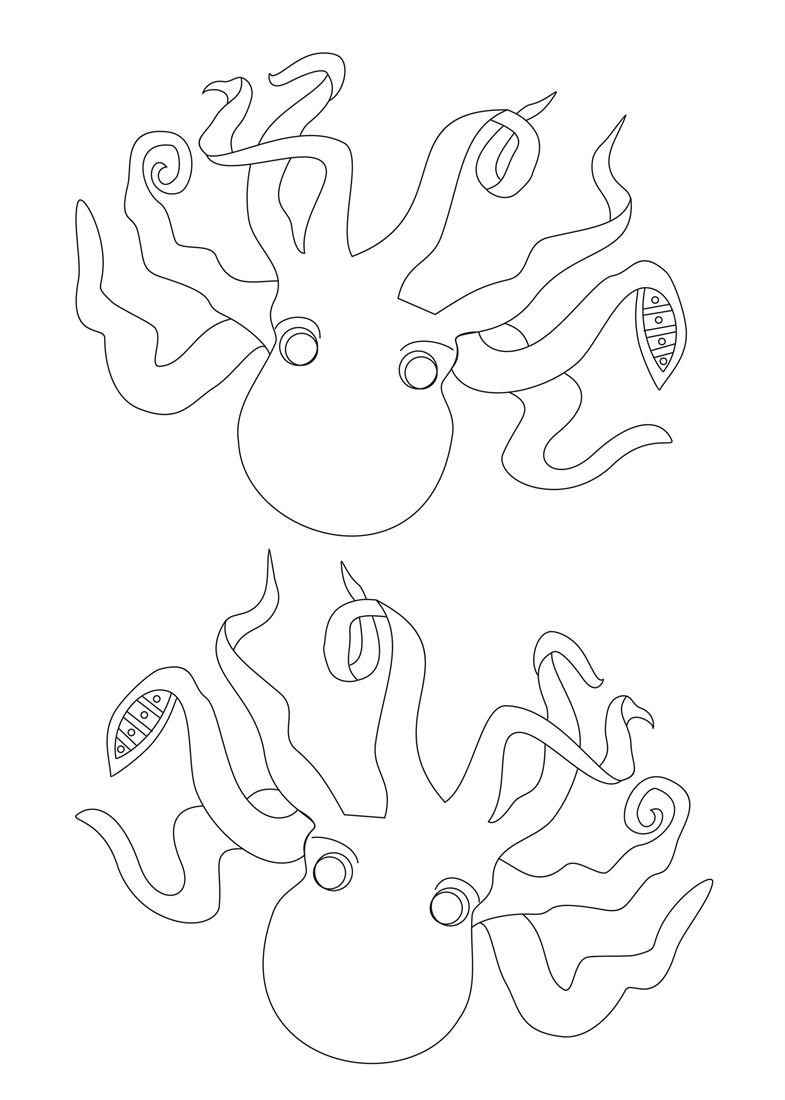 Dessin à colorier: Pieuvre (Animaux) #19086 - Coloriages à Imprimer Gratuits
