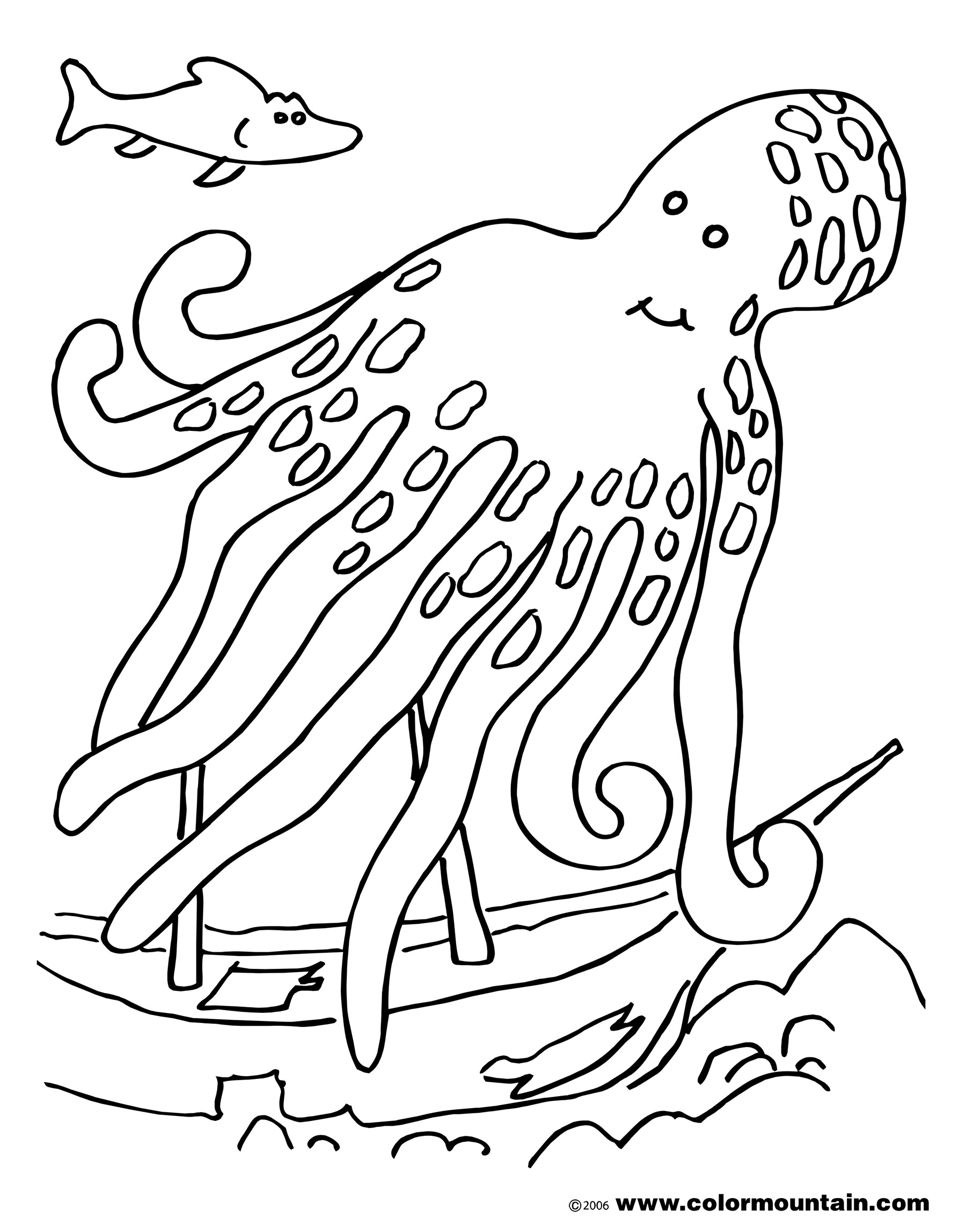 Dessin à colorier: Pieuvre (Animaux) #19087 - Coloriages à Imprimer Gratuits