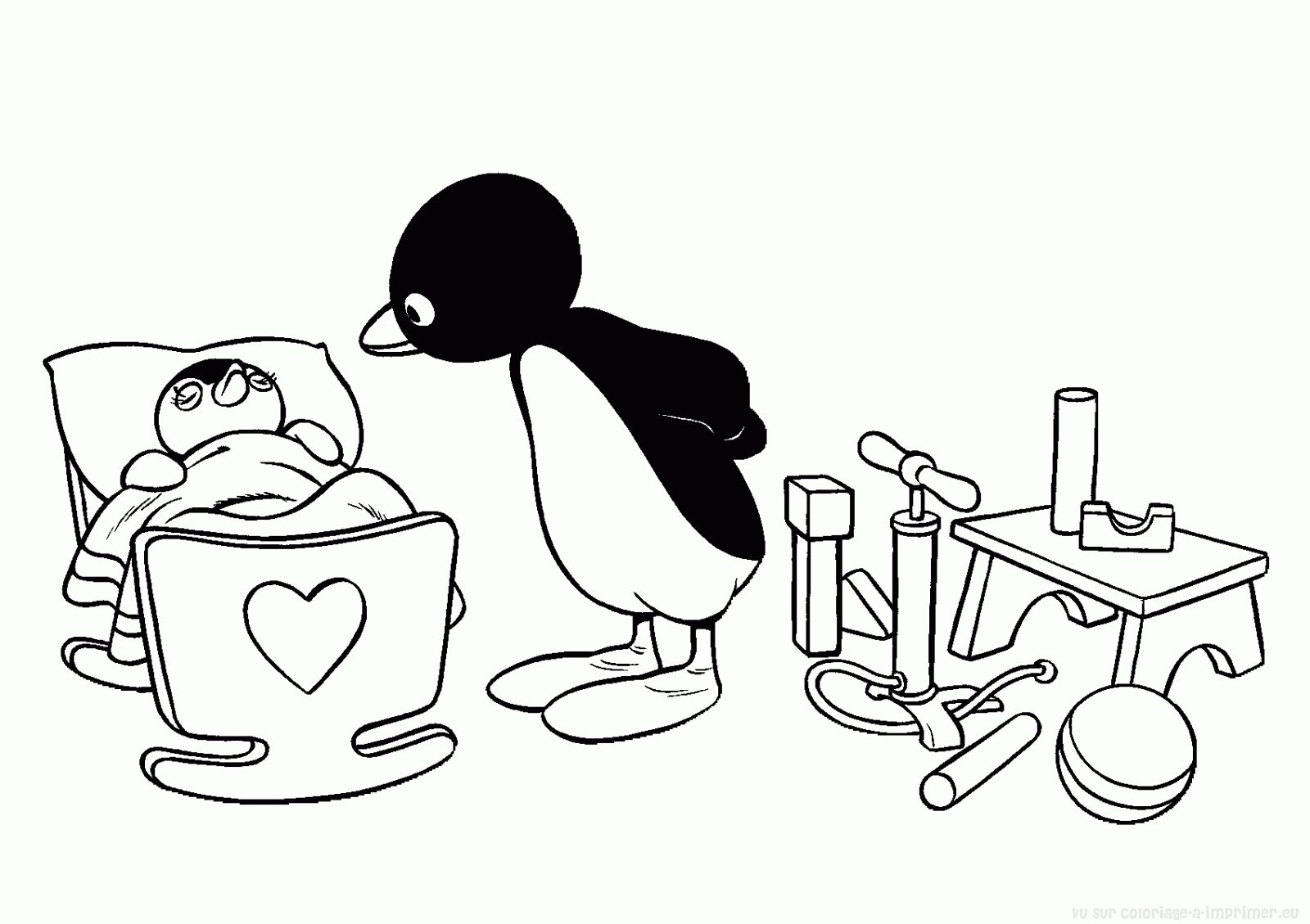 Dessin à colorier: Pingouin (Animaux) #16937 - Coloriages à Imprimer Gratuits