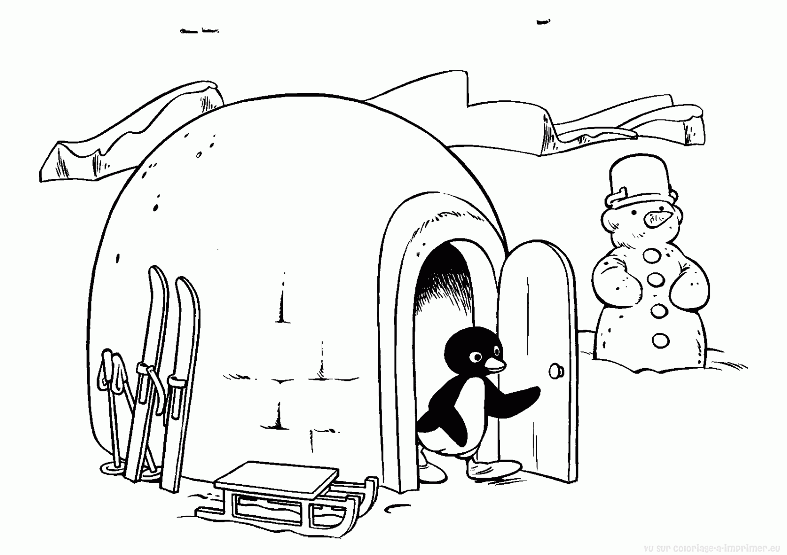 Dessin à colorier: Pingouin (Animaux) #16990 - Coloriages à Imprimer Gratuits