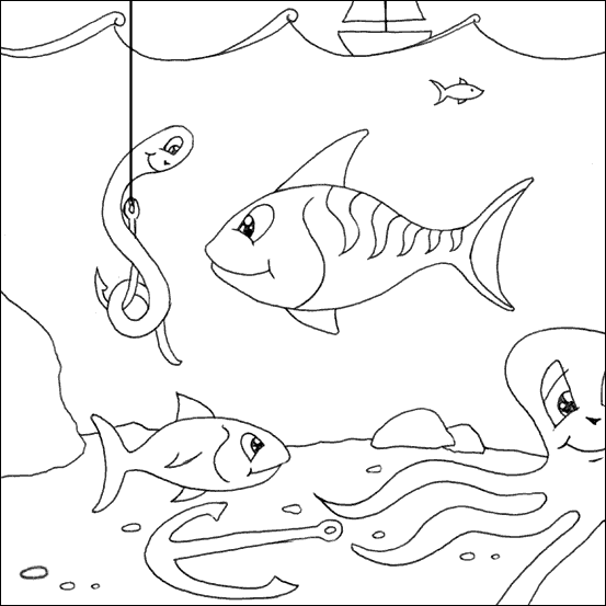 Dessin à colorier: Poisson (Animaux) #17131 - Coloriages à Imprimer Gratuits