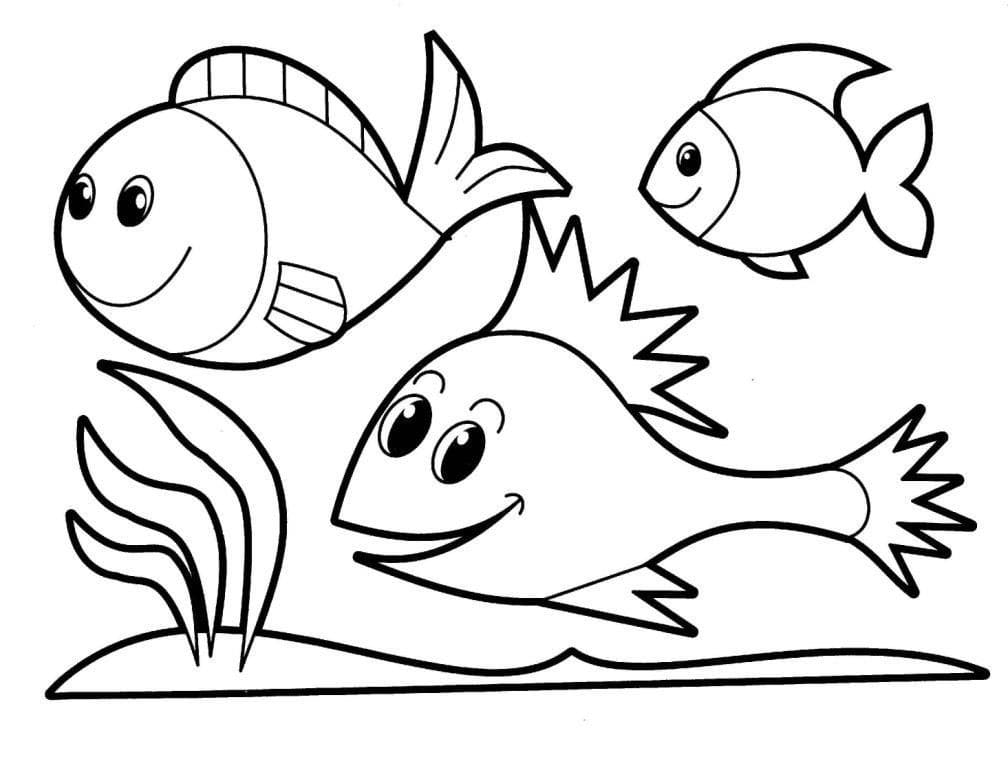 Illustration au trait Poisson #175178 de la collection Animaux à colorier gratuitement