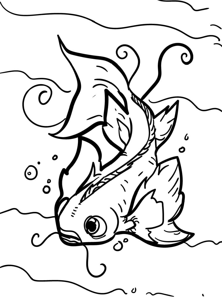 Dessin Poisson #217528 à colorier de la série Animaux, gratuit à télécharger et imprimer